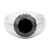 5.2 ct DEW Black Moissanite Round Solitaire Ring - 18K Gold Vermeil on 925 Sterling Silver