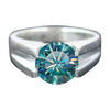 6.4 ct DEW White Moissanite Oval Solitaire Ring - 18K Gold Vermeil on 925 Sterling Silver