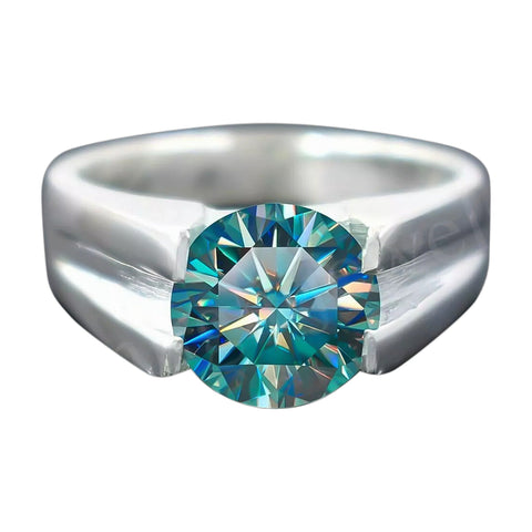 6.4 ct DEW White Moissanite Oval Solitaire Ring - 18K Gold Vermeil on 925 Sterling Silver