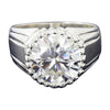 6.35 ct DEW White Moissanite Round Solitaire Ring - 18K Gold Vermeil on 925 Sterling Silver