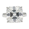 16.1 ct DEW White Moissanite Asscher Solitaire Ring - 18K Gold Vermeil on 925 Sterling Silver