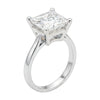 4.15 ct DEW White Moissanite Princess Solitaire Ring - 18K Gold Vermeil on 925 Sterling Silver