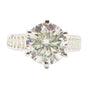 6.6ct DEW White Moissanite Round Solitaire Ring