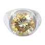 7.1ct DEW Champagne Moissanite Round Solitaire Ring