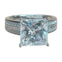 4.9ct DEW White Moissanite Princess Solitaire Ring