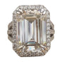 16.9ct DEW White Moissanite Emerald Solitaire Ring