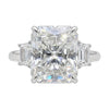 5.7 ct DEW White Moissanite Radiant Solitaire Ring - 18K Gold Vermeil on 925 Sterling Silver