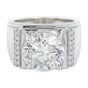 5.95ct DEW White Moissanite Round Solitaire Ring