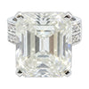12.65 ct DEW White Moissanite Emerald Solitaire Ring - 18K Gold Vermeil on 925 Sterling Silver
