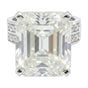 12.65ct DEW White Moissanite Emerald Solitaire Ring