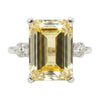 7.5 ct DEW Champagne Moissanite Emerald Solitaire Ring - 18K Gold Vermeil on 925 Sterling Silver
