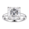 16.1 ct DEW White Moissanite Radiant Solitaire Ring - 18K Gold Vermeil on 925 Sterling Silver