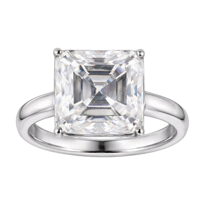16.1ct DEW White Moissanite Radiant Solitaire Ring