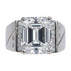 5.3 ct DEW White Moissanite Emerald Solitaire Ring - 18K Gold Vermeil on 925 Sterling Silver