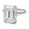 6.7 ct DEW White Moissanite Emerald Solitaire Ring - 18K Gold Vermeil on 925 Sterling Silver