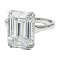6.7ct DEW White Moissanite Emerald Solitaire Ring