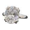 21.0 ct DEW White Moissanite Oval Solitaire Ring - 18K Gold Vermeil on 925 Sterling Silver