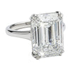 10.0 ct DEW White Moissanite Emerald Solitaire Ring - 18K Gold Vermeil on 925 Sterling Silver