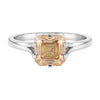 9.3 ct DEW Champagne Moissanite Asscher Solitaire Ring - 18K Gold Vermeil on 925 Sterling Silver