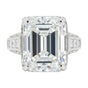 25.5ct DEW White Moissanite Emerald Solitaire Ring