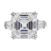 9.5 ct DEW White Moissanite Asscher Solitaire Ring - 18K Gold Vermeil on 925 Sterling Silver