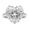 7.2 ct DEW White Moissanite Heart Solitaire Ring - 18K Gold Vermeil on 925 Sterling Silver