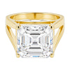 6.3 ct DEW Emerald Moissanite Asscher Solitaire Ring - 18K Gold Vermeil on 925 Sterling Silver