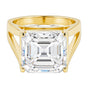 6.3ct DEW Green Moissanite Asscher Solitaire Ring
