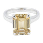 4.7ct DEW Champagne Moissanite Emerald Solitaire Ring