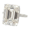 18.65 ct DEW White Moissanite Emerald Solitaire Ring - 18K Gold Vermeil on 925 Sterling Silver