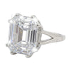 9.25 ct DEW White Moissanite Emerald Solitaire Ring - 18K Gold Vermeil on 925 Sterling Silver
