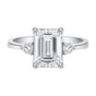 5.7ct DEW White Moissanite Emerald Solitaire Ring