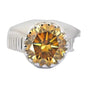 6.7ct DEW Champagne Moissanite Round Solitaire Ring