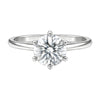 5.3 ct DEW White Moissanite Round Solitaire Ring - 18K Gold Vermeil on 925 Sterling Silver