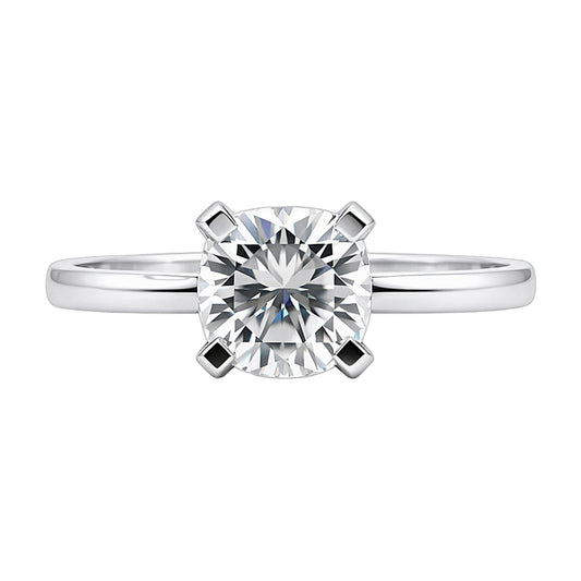 4.55 ct DEW White Moissanite Cushion Solitaire Ring - 18K Gold Vermeil on 925 Sterling Silver