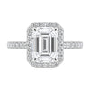 4.5 ct DEW White Moissanite Emerald Solitaire Ring - 18K Gold Vermeil on 925 Sterling Silver