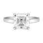 4.2ct DEW White Moissanite Asscher Solitaire Ring