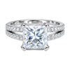 4.25 ct DEW White Moissanite Princess Solitaire Ring - 18K Gold Vermeil on 925 Sterling Silver