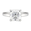 5.4 ct DEW White Moissanite Asscher Solitaire Ring - 18K Gold Vermeil on 925 Sterling Silver