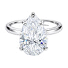 8.35 ct DEW White Moissanite Pear Solitaire Ring - 18K Gold Vermeil on 925 Sterling Silver