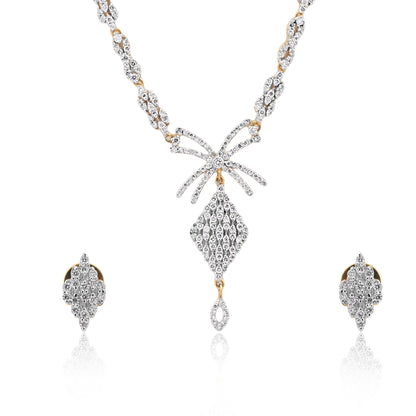 Floral Diamond Necklace and Earring Set