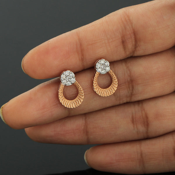 18KT Gold IGI Certified 0.32 Ct. Natural Diamond Stud Earrings gift for wife