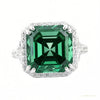 8.10 ct DEW Asscher Cut Blue Moissanite Ring Unique Gift for Her 18K Gold Plated Vermei 18K Gold Plated – white background main image