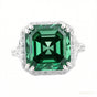 8.10 ct DEW Asscher Cut Blue Moissanite Ring Unique Gift for Her 18K Gold Plated Vermei 18K Gold Plated