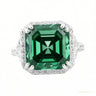 Blue Asscher Cut Moissanite Ring in 18K Gold Vermeil – 8.10 ct GRA Certified in 18K Gold Plated Vermeil