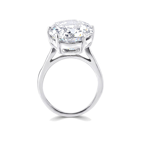 8.30 ct DEW Certified Round Cut White Moissanite Solitaire 925 Sterling Ring For Wife 1 18K Gold Plated – white background main image