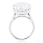 8.30 ct DEW Certified Round Cut White Moissanite Solitaire 925 Sterling Ring For Wife 1 18K Gold Plated