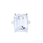 8.30 ct DEW Emerald Cut Off White Moissanite Ring Certified Sparkle 18K Gold Plated Ver 18K Gold Plated
