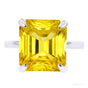 8.50 ct DEW Emerald Champagne Treated Moissanite Ring in – Certified 18K Gold Plated Ve 18K Gold Plated