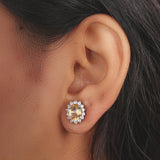 GEMHUB 925 Sterling Silver Gemstone Stud Earrings - Yellow Citrine 8.05 Ct